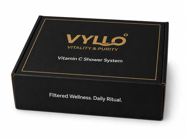 Premium matte black VYLLO gift box with gold branding and foam insert